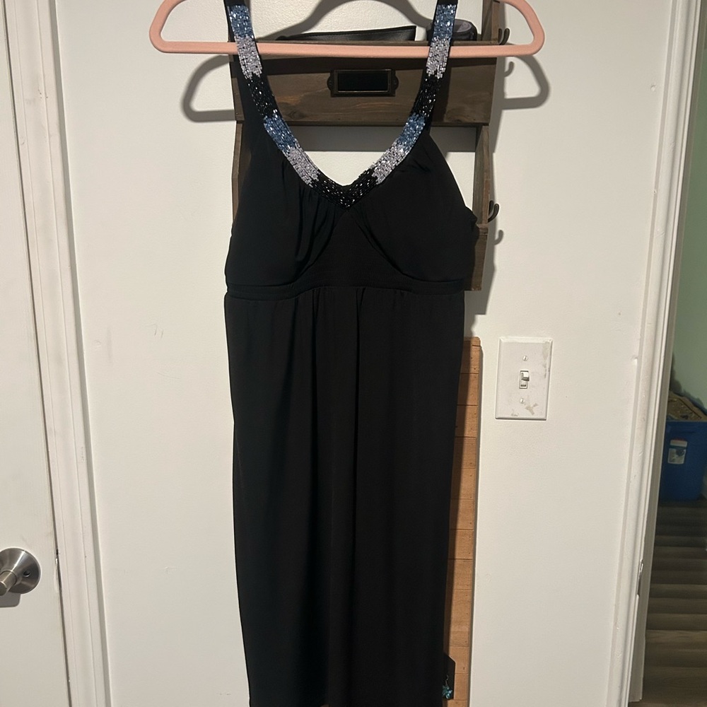 Black Dress with Sequin Straps